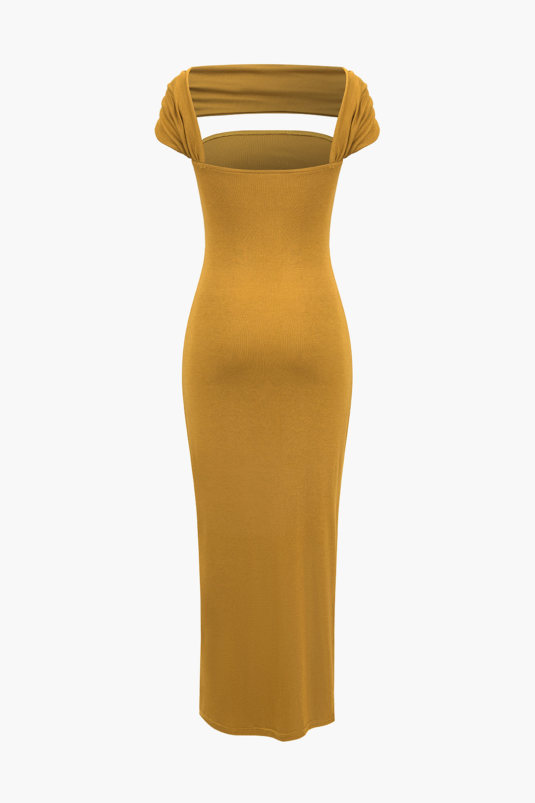 Cut-Out Halter Midi Dress in Solid Color