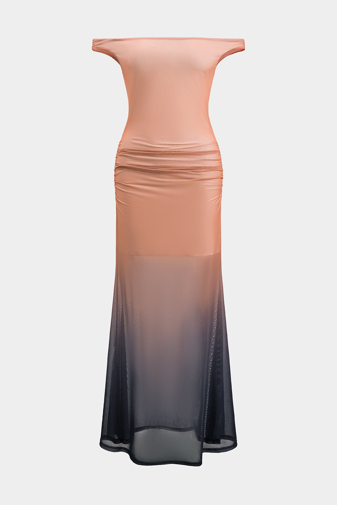 Natiné - Maxi Sukienka z off-shoulder z ombre i marszczeniem