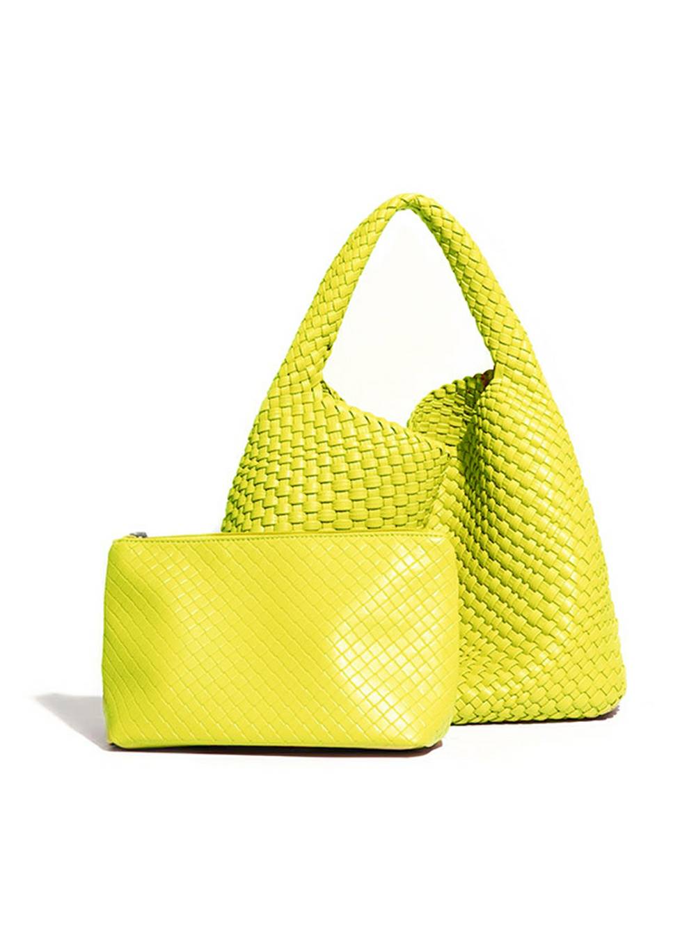 Torba na ramię Intrecciato z wegańskiego materiału z recyklingu