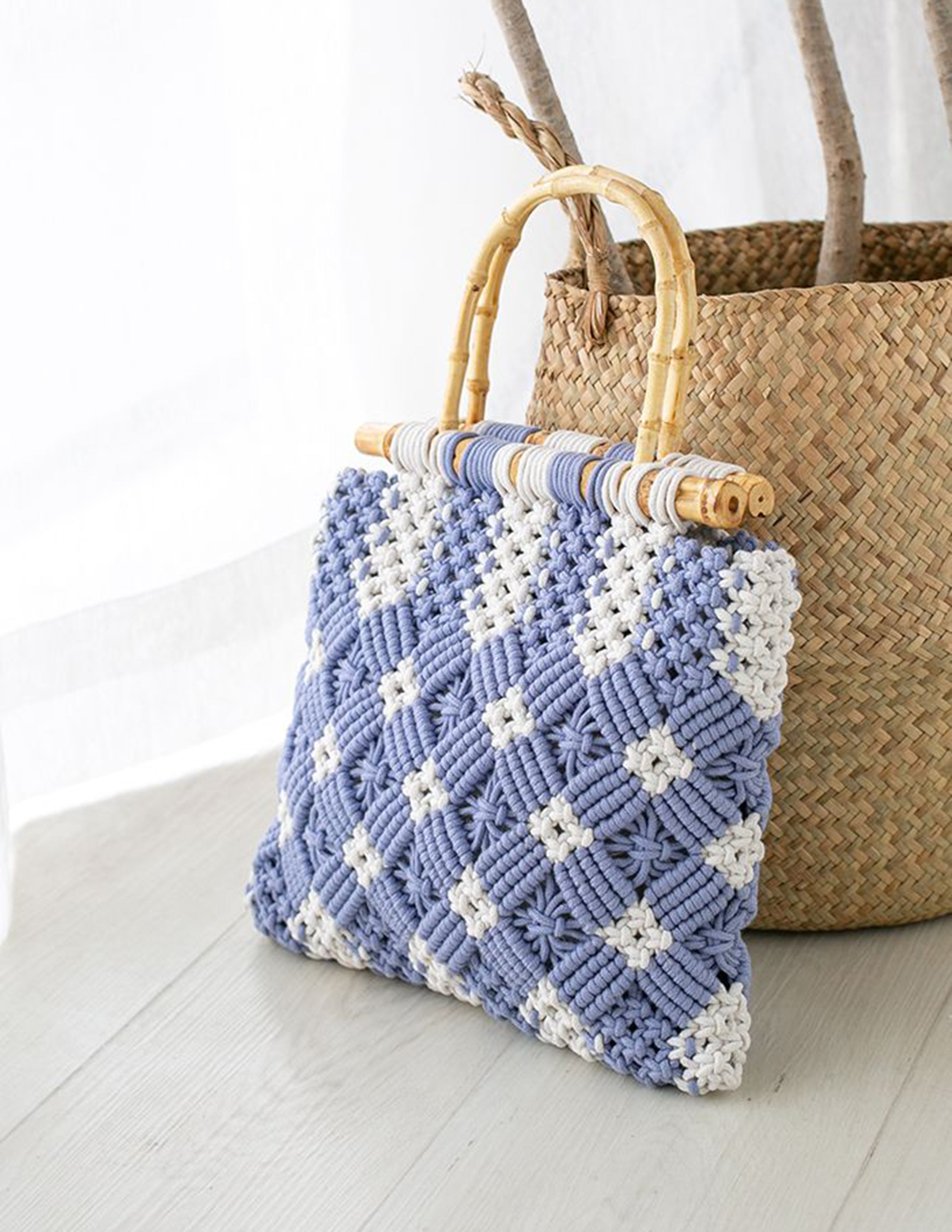 Bamboo Handle Handbag Available in Two Colors
