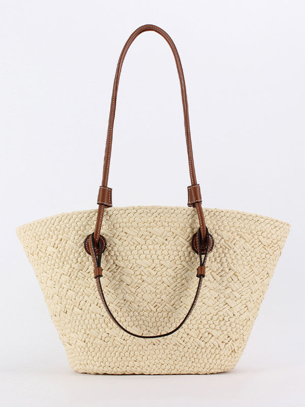 Trendy Casual Straw Tote Bag