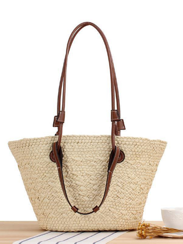 Trendy Casual Straw Tote Bag