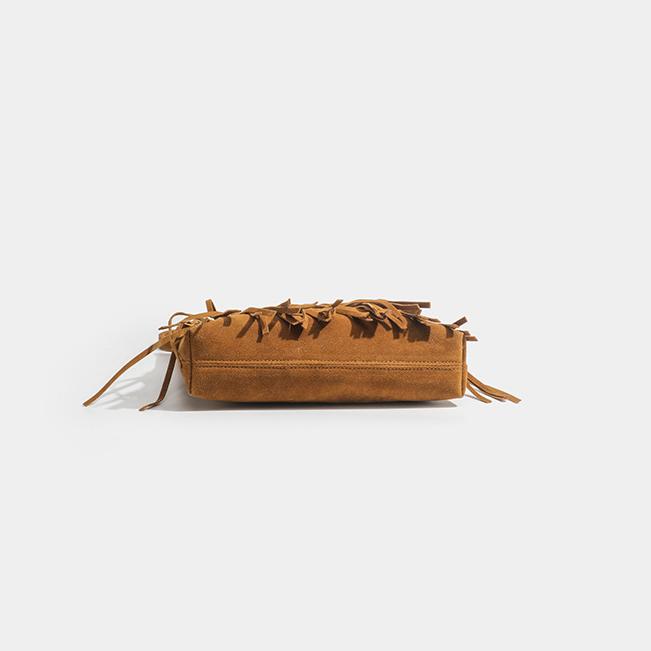 Brązowa Torebka Crossbody z Frędzlami w Stylu Western