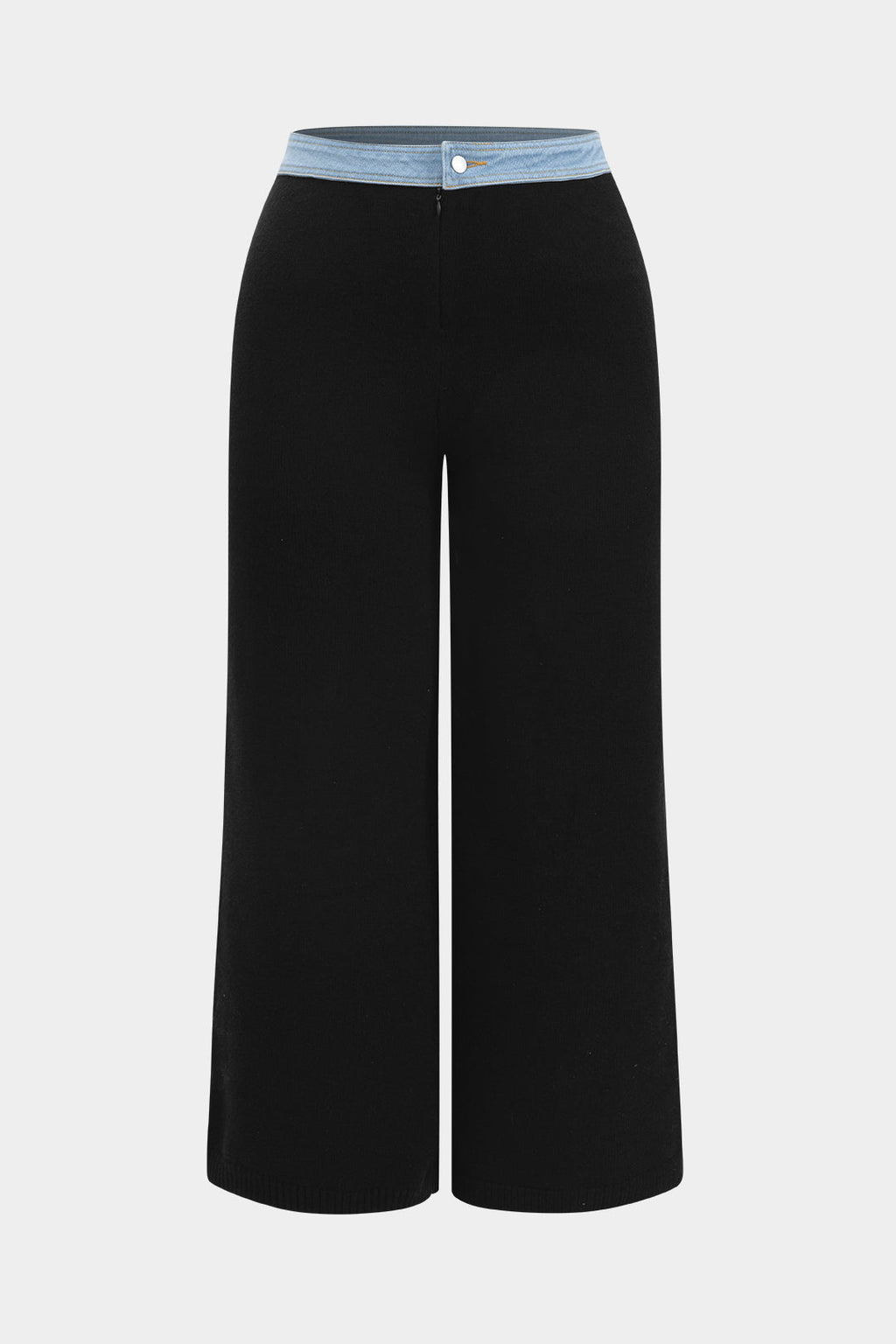 Natiné – Dzianinowy top z zamkami i spodnie z wysokim stanem (Plus Size)