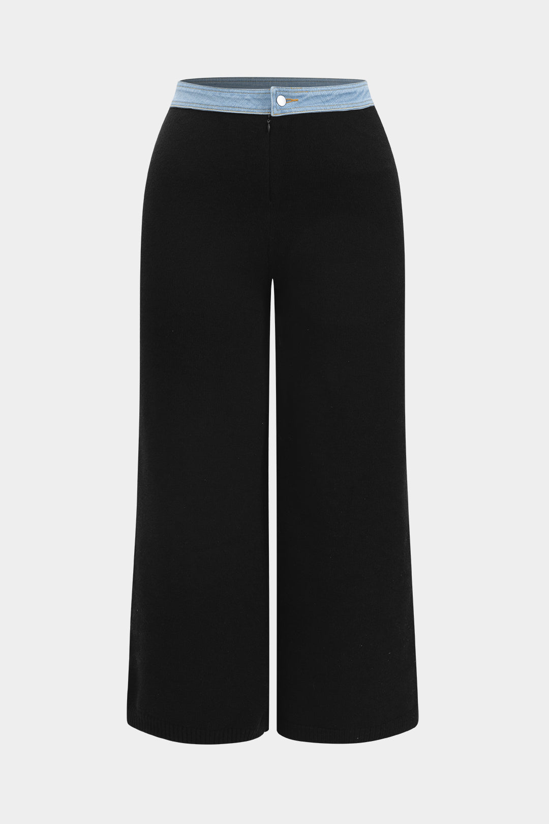 Natiné – Dzianinowy top z zamkami i spodnie z wysokim stanem (Plus Size)