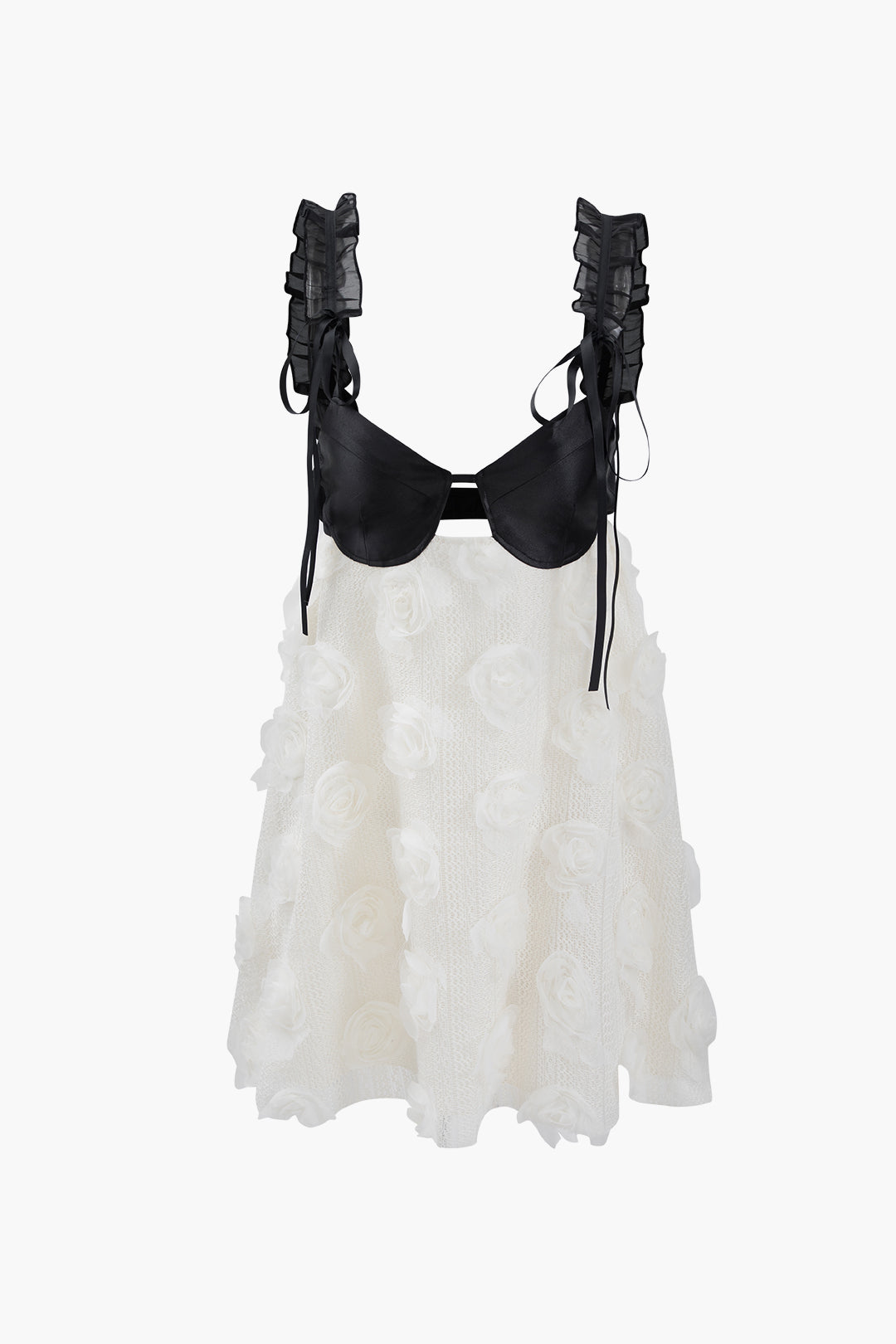 Floral Print Mini Dress with Fringe on the Back