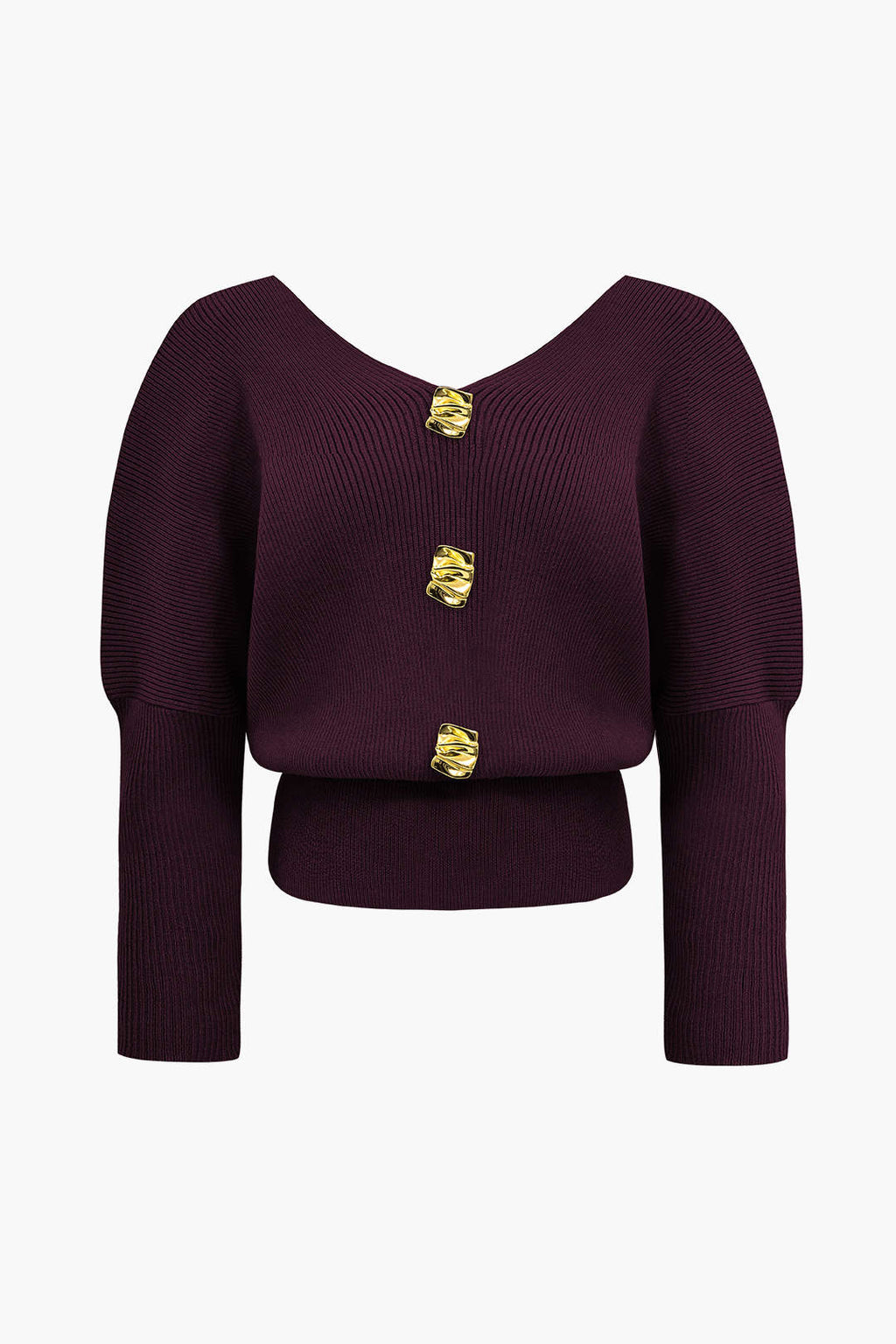 Natiné – Plus Size Top z Długim Lanternowym Rękawem
