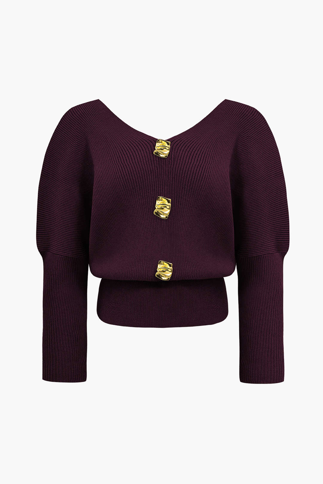 Natiné – Plus Size Top z Długim Lanternowym Rękawem