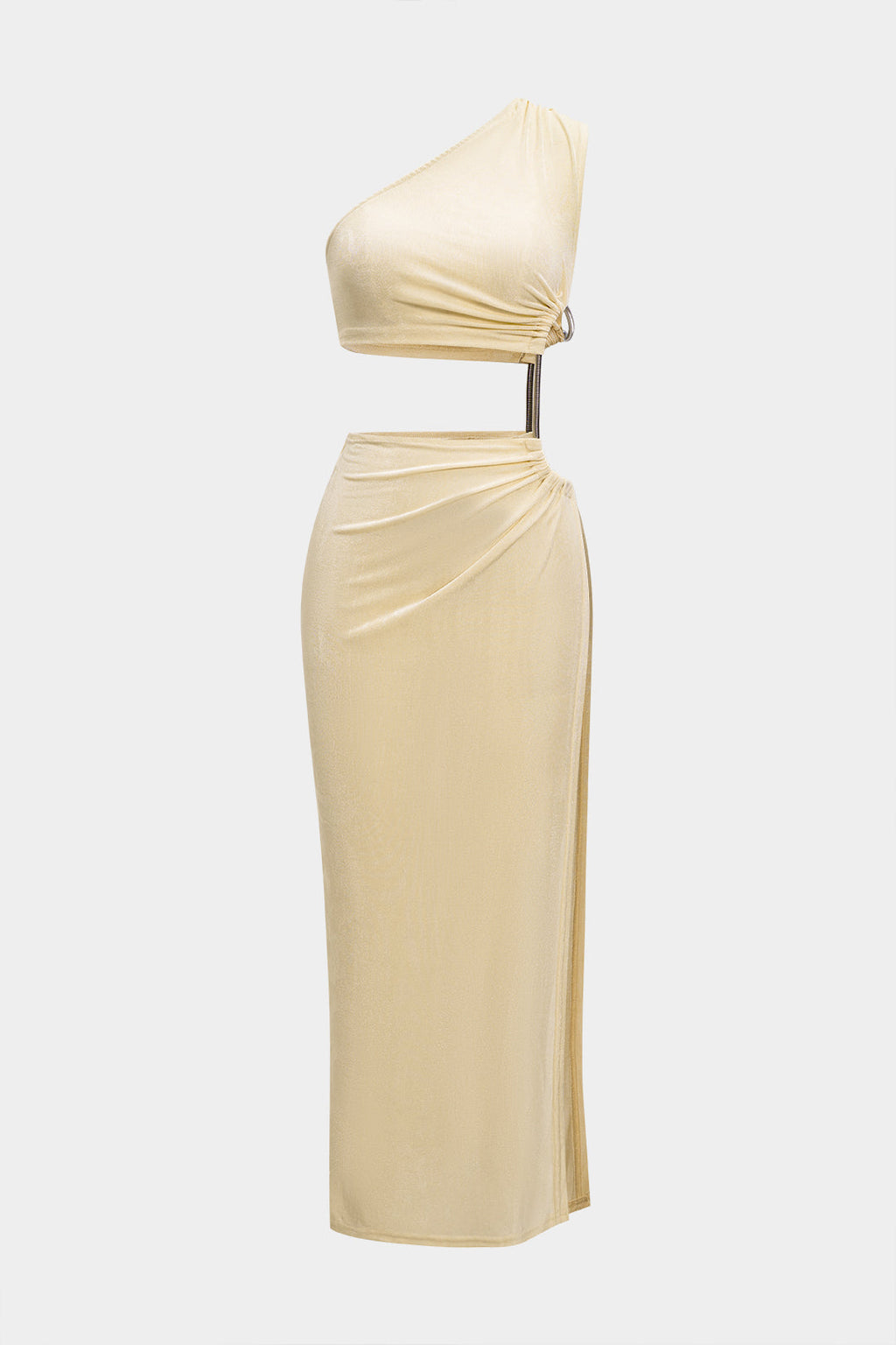 Asymmetrisches One-Shoulder-Maxikleid mit Schlitz