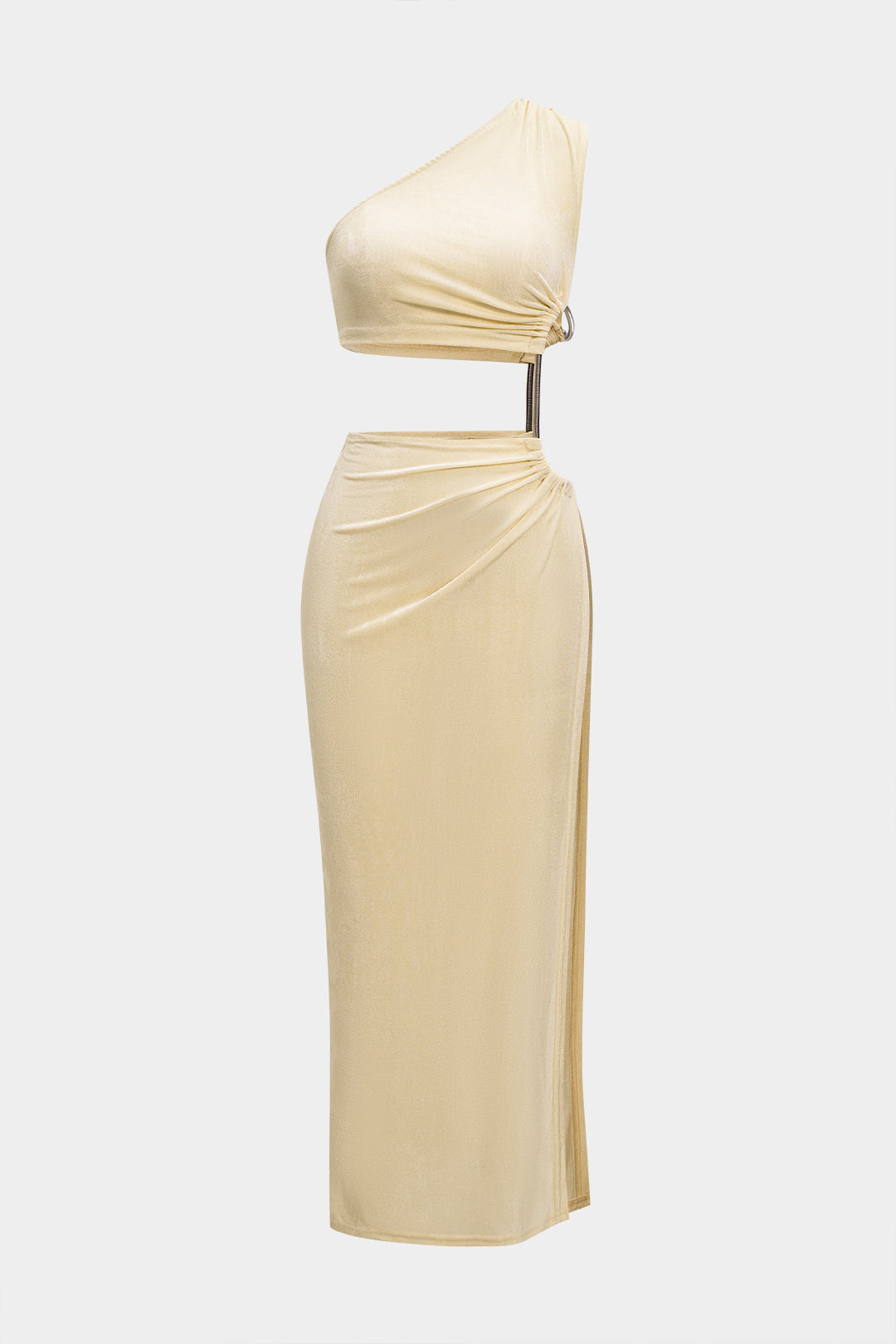 Asymmetrisches One-Shoulder-Maxikleid mit Schlitz