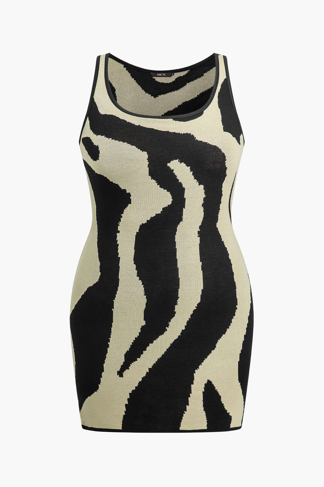 Natiné – Plus Size Bezrękawowa Mini Sukienka Zebra