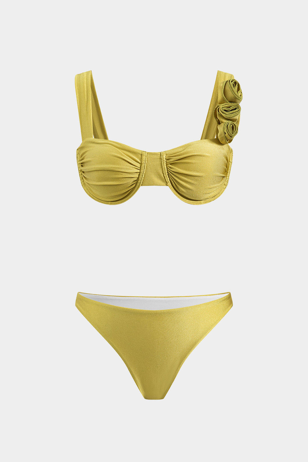 Natiné - Bikini 3D Kwiaty, Frędzle i Narzutka