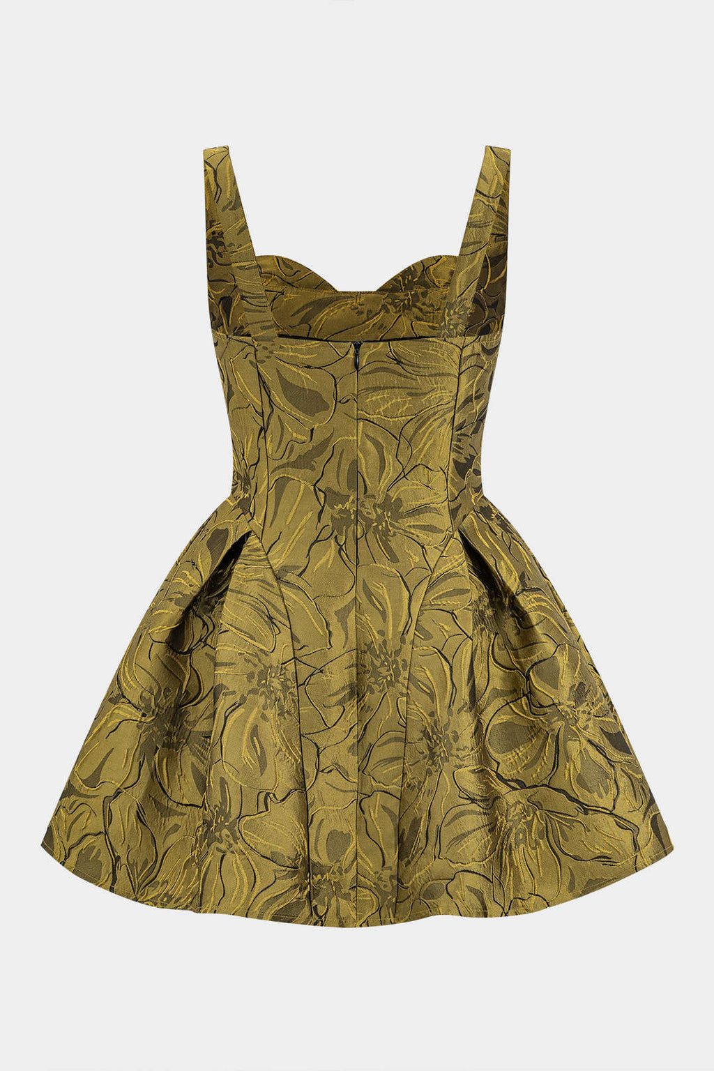Mini Sukienka Bez Rękawów z Marszczeniem w Wzór Jacquard