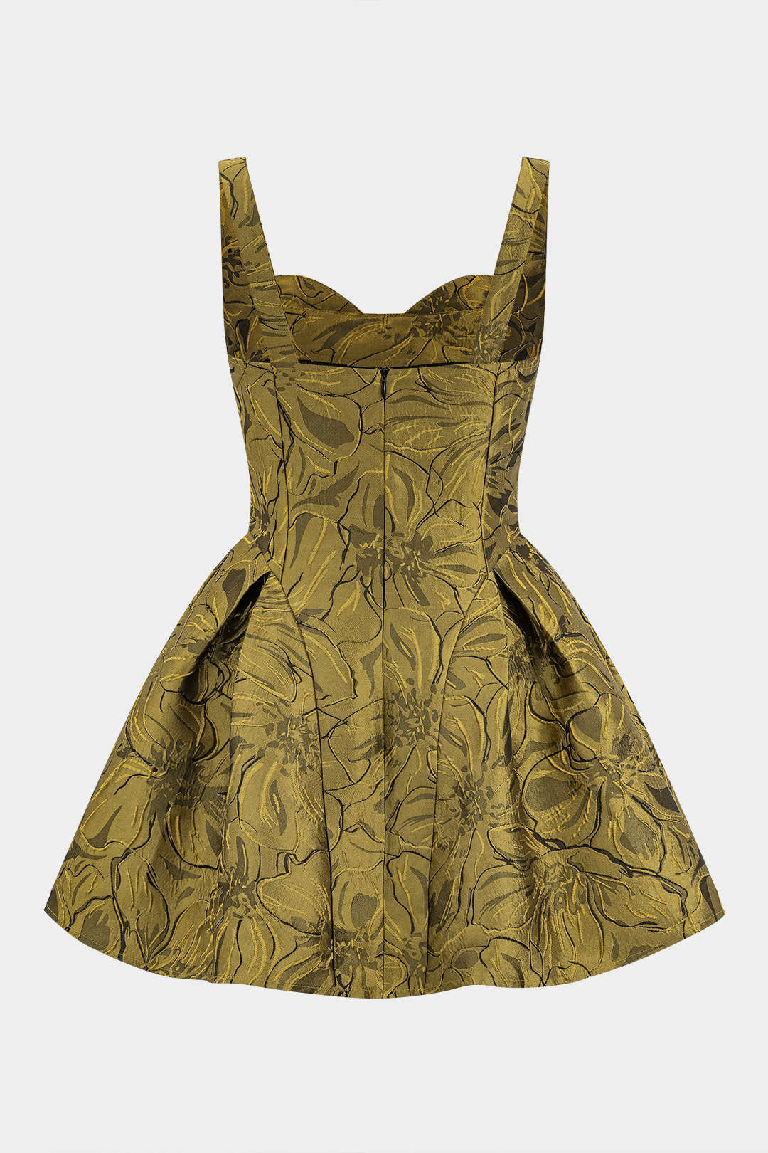 Mini Sukienka Bez Rękawów z Marszczeniem w Wzór Jacquard