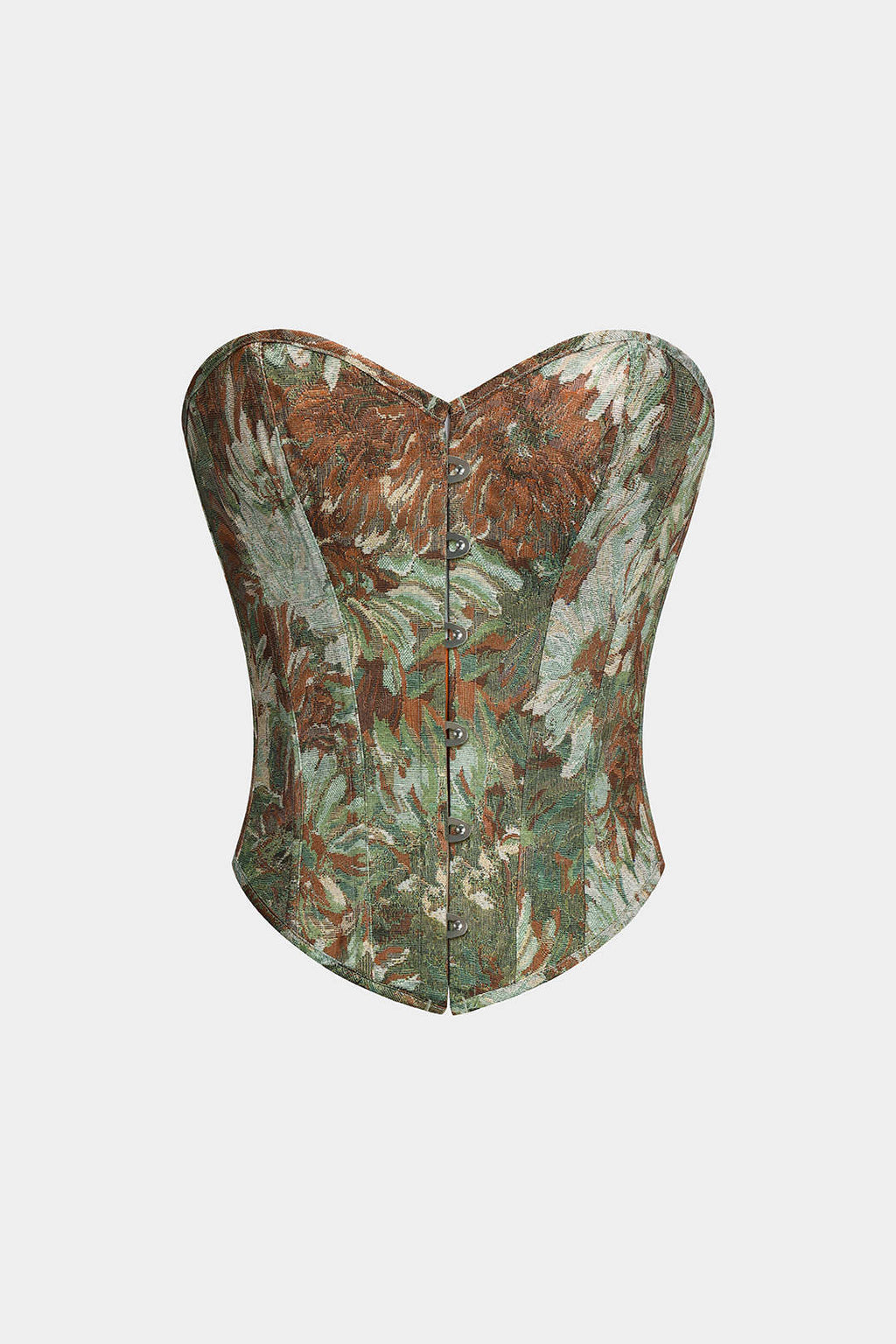 Floral Print Strapless Tie Back Corset Tube Top