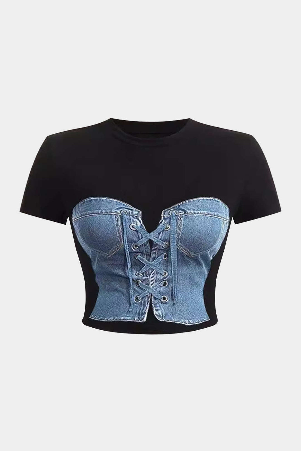 Natiné - T-shirt z krótkim rękawem z nadrukiem denimowym