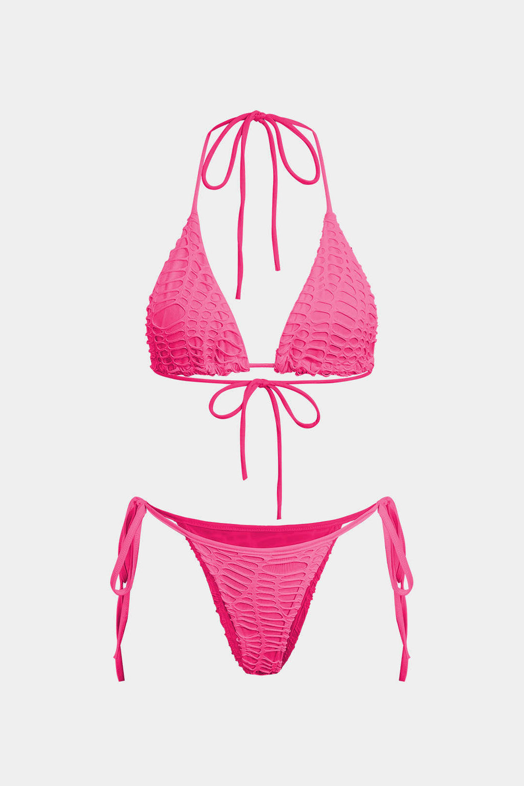 Natiné - Teksturowane Bikini z Wiązaniem na Szyi i Dzianina