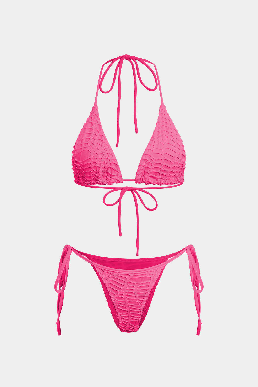 Natiné - Teksturowane Bikini z Wiązaniem na Szyi i Dzianina