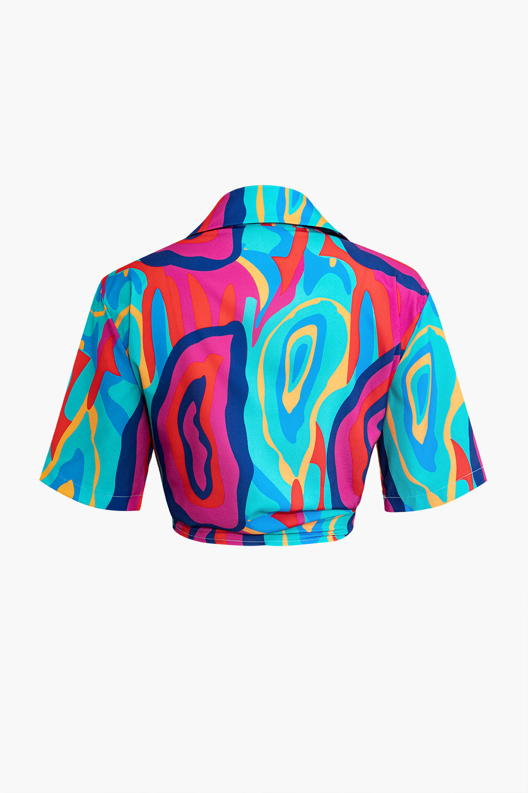 Natiné - Zestaw: Krótki T-shirt i Szorty w Abstrakcyjny Wzór