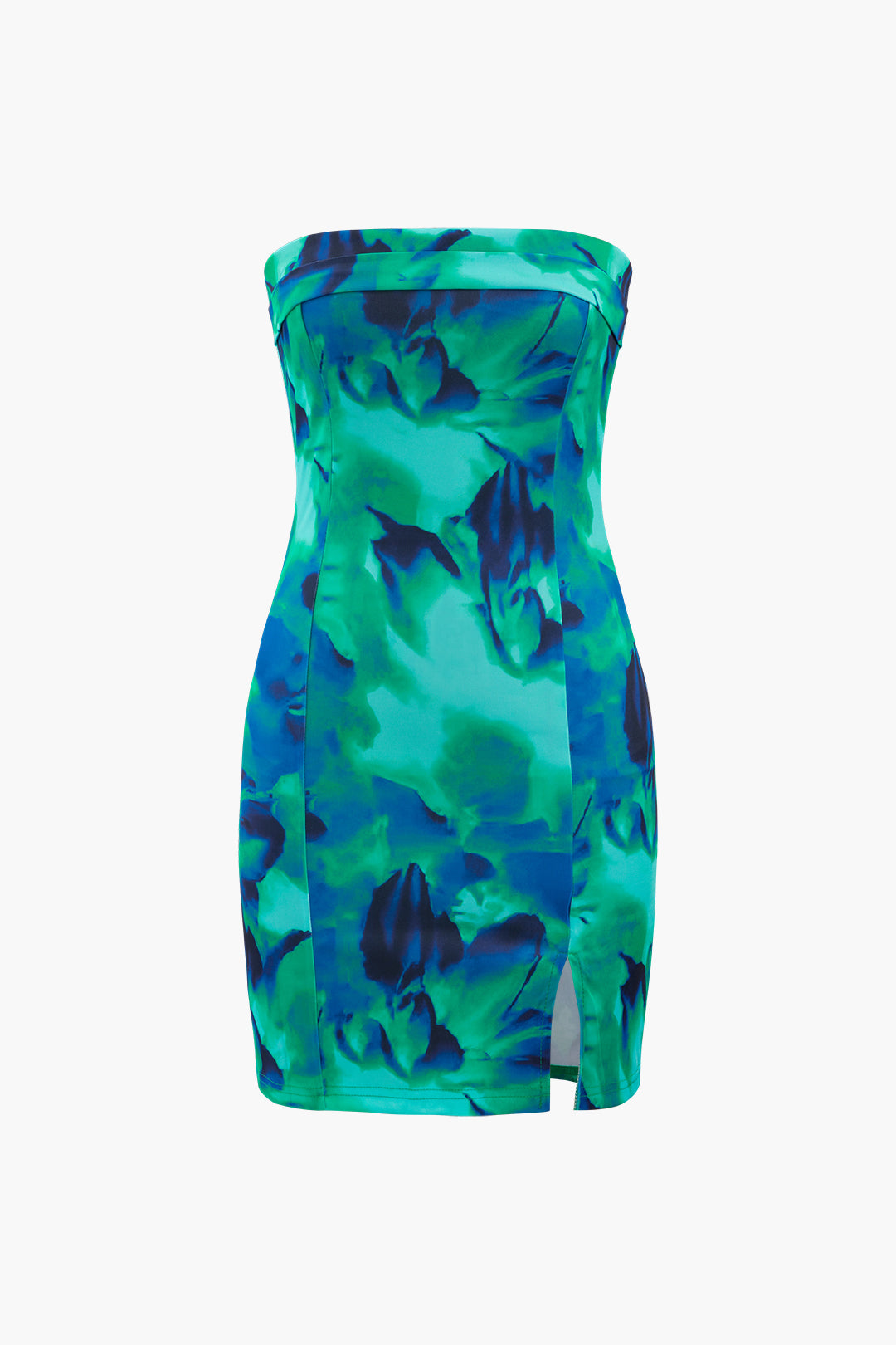 Natiné - Mini Sukienka Bez Ramiączek w Wzór Tie Dye