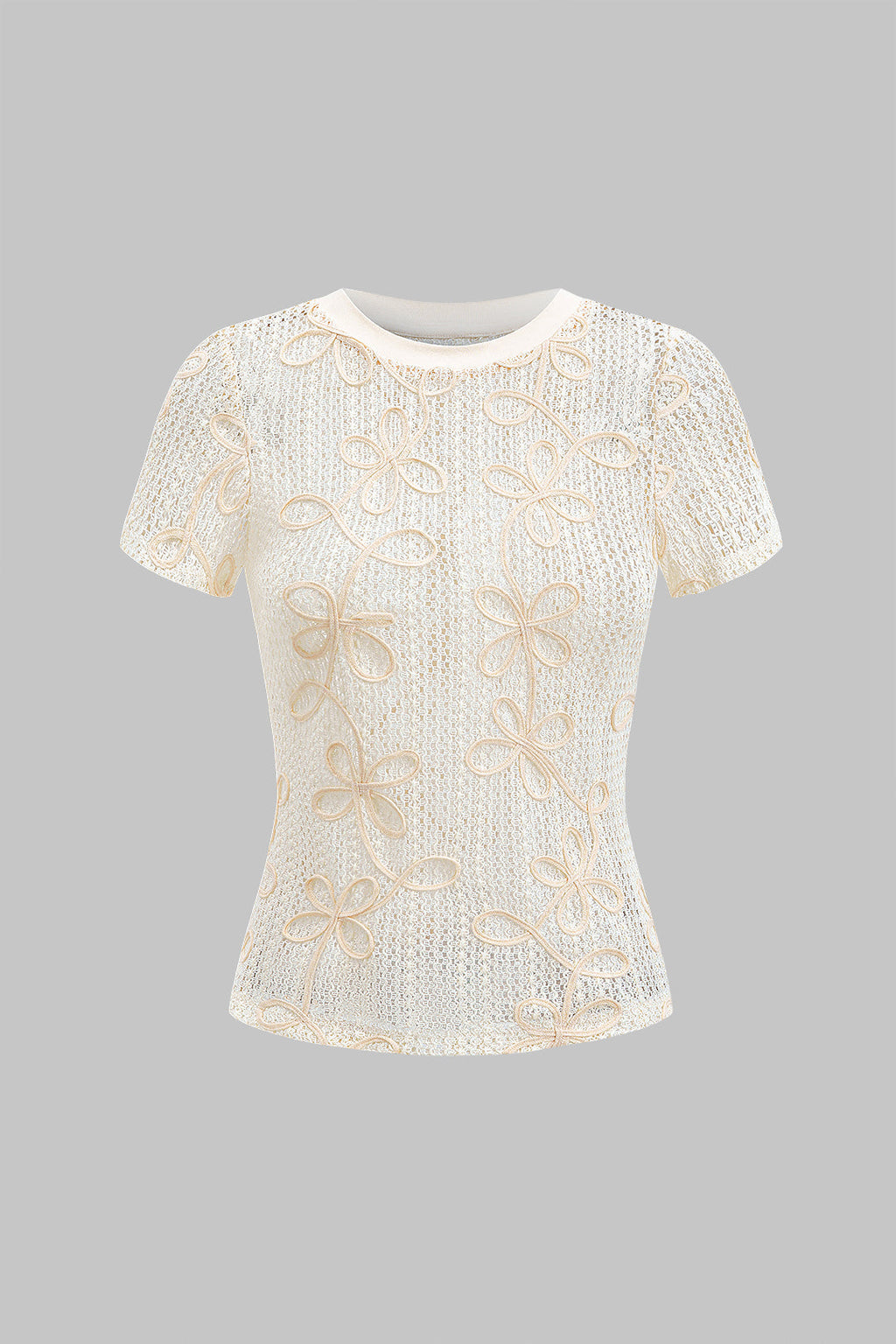 Natiné - T-shirt z wycięciem i krótkim rękawem