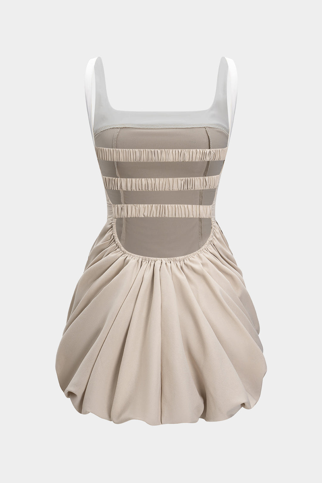 Natiné - Mini Sukienka na Ramiączkach w Stylu Patchworkowym