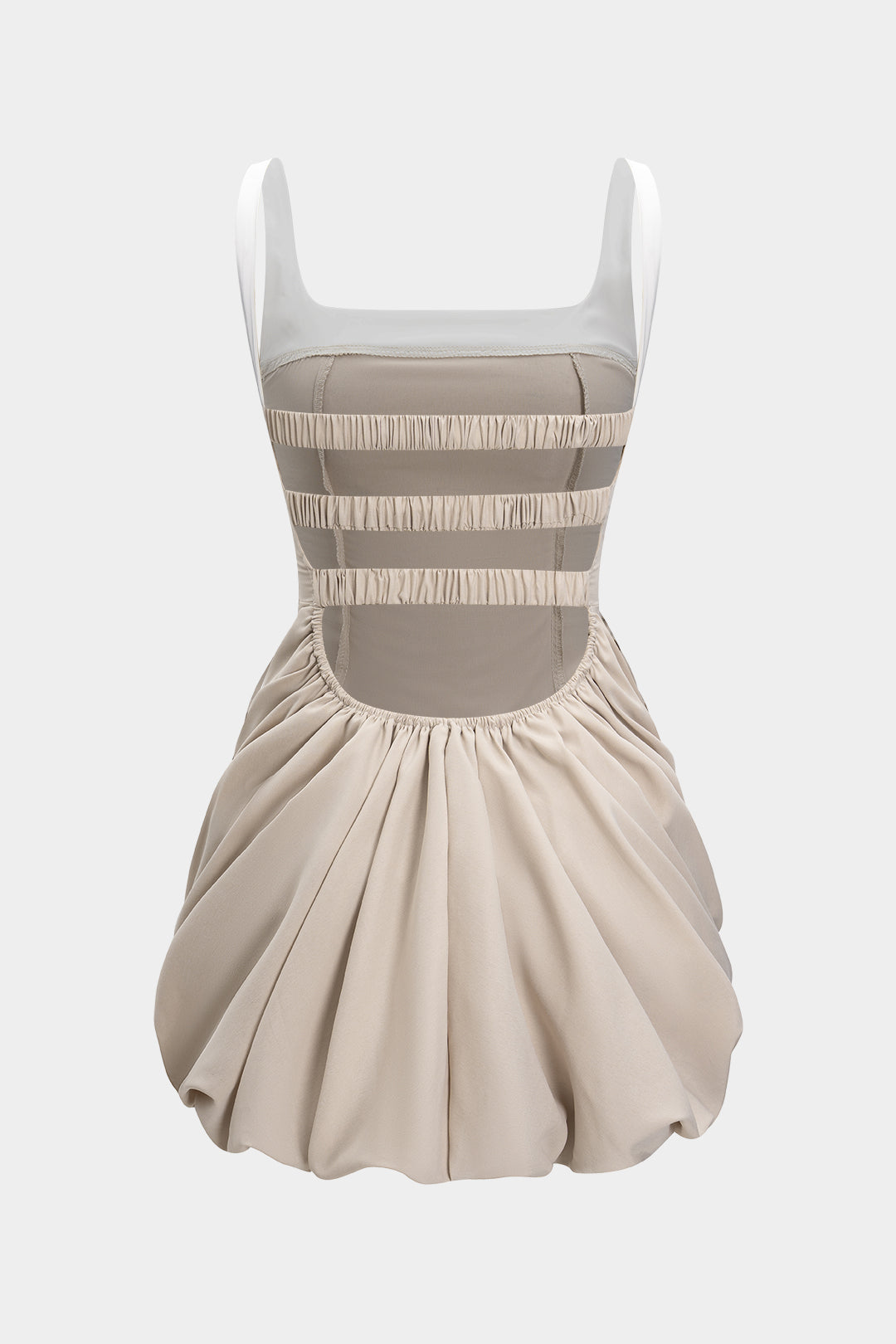 Natiné - Mini Sukienka na Ramiączkach w Stylu Patchworkowym