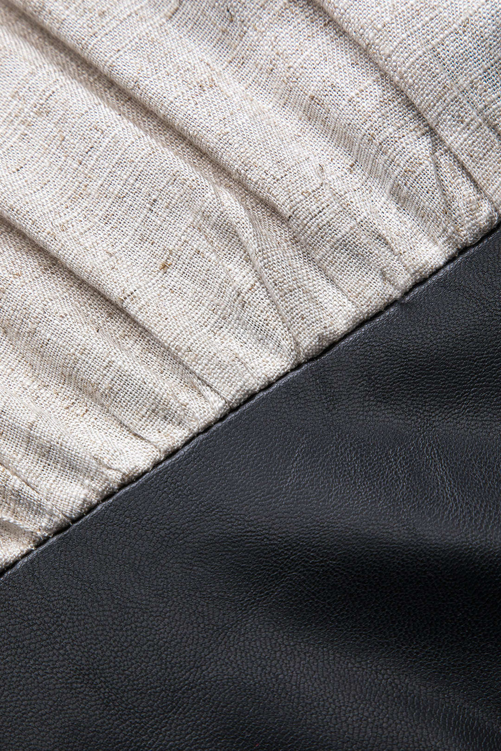Natiné faux leather and linen mini dress with tie front