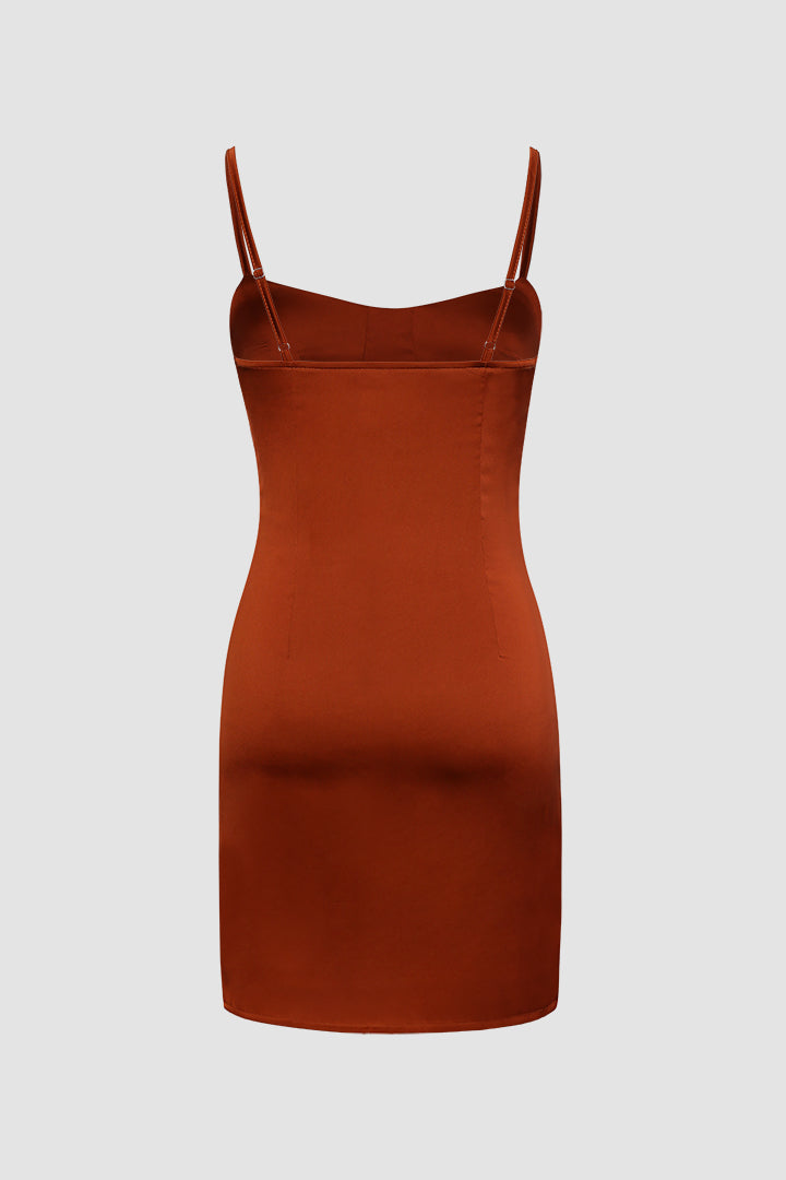 Natiné - Mini Sukienka z Satynowym Detalem