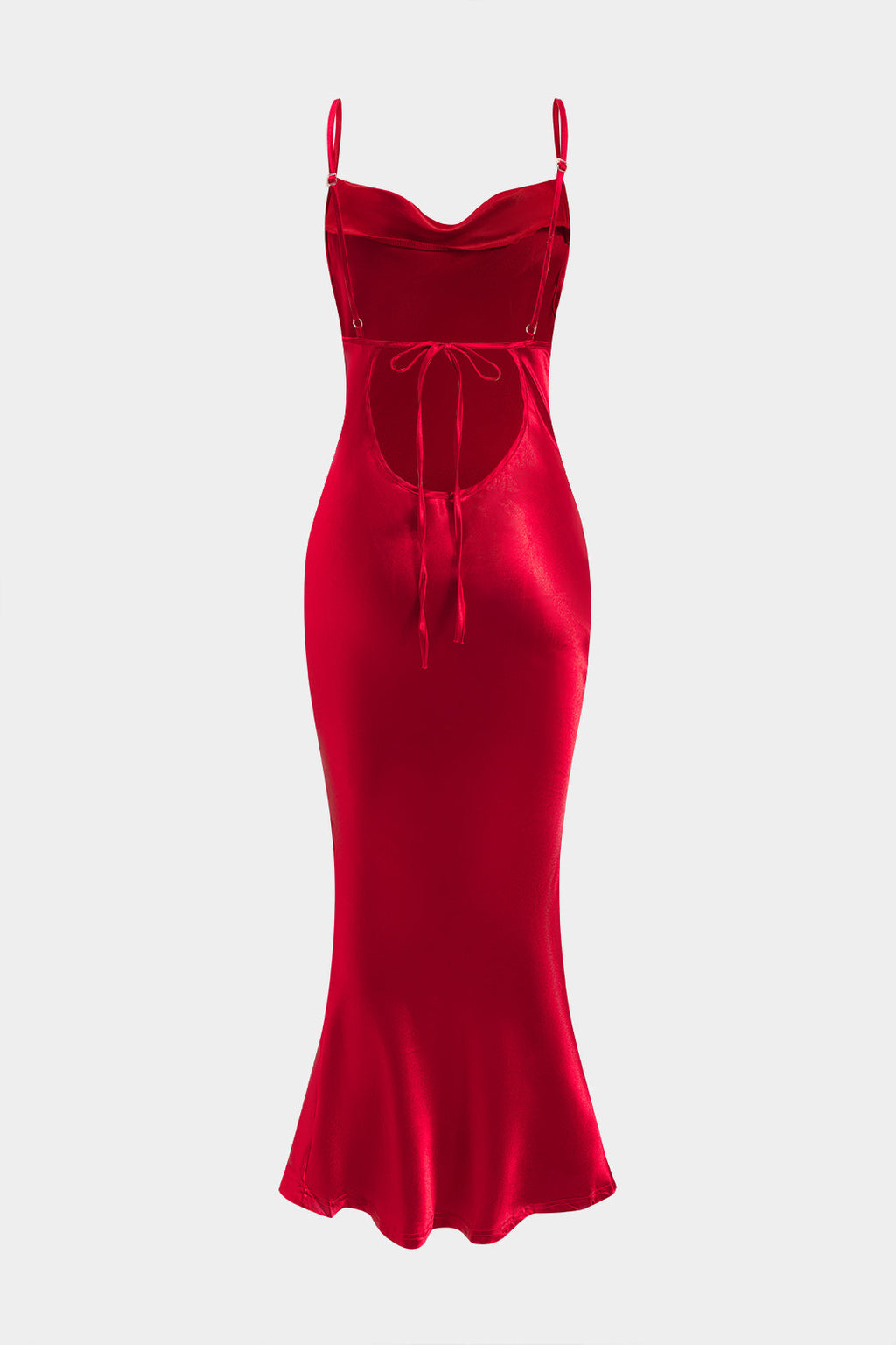 Satin Midi Dress with Open Back