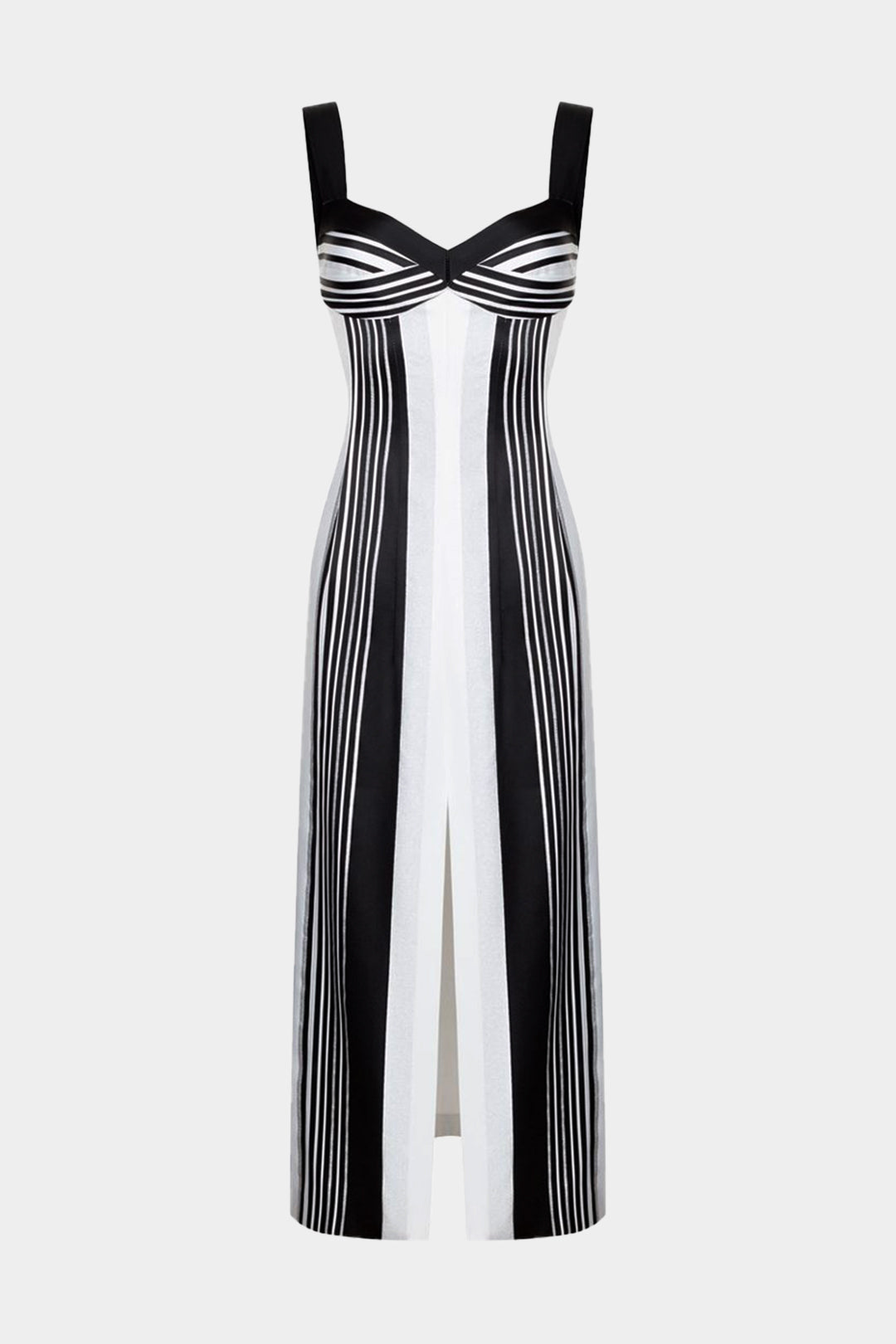 Ärmelloses Maxikleid mit Schlitz und kontrastierendem Gürtel