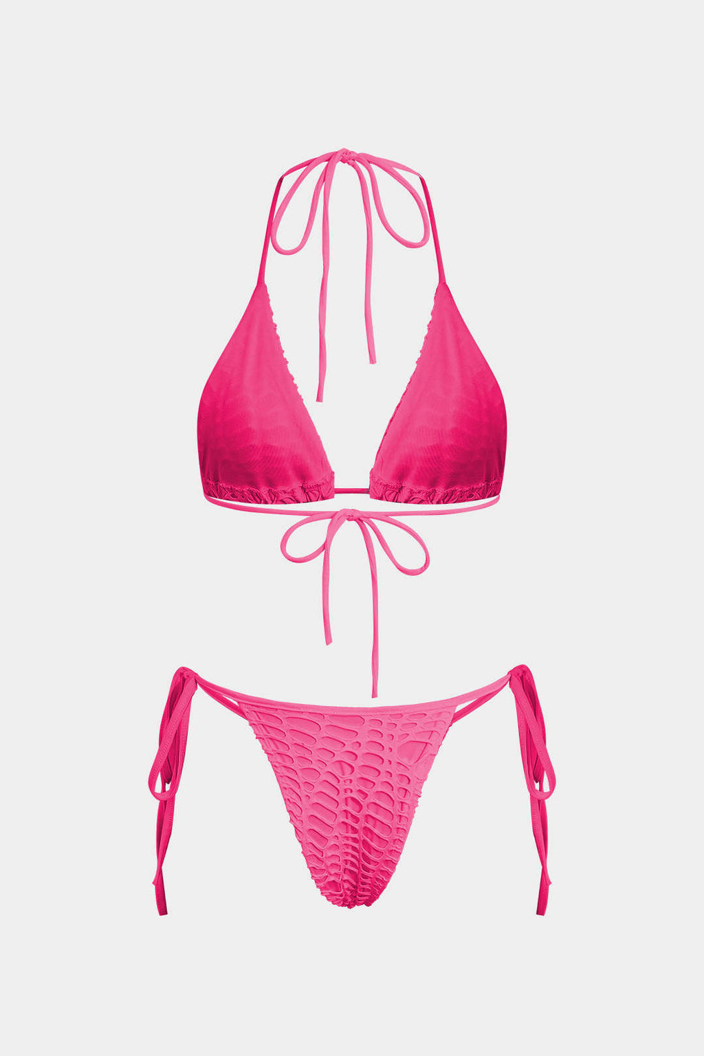 Natiné - Teksturowane Bikini z Wiązaniem na Szyi i Dzianina