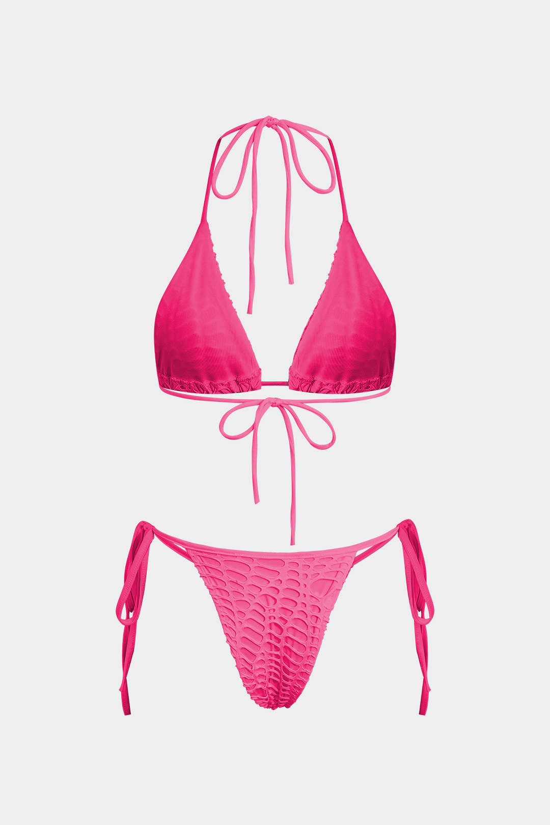 Natiné - Teksturowane Bikini z Wiązaniem na Szyi i Dzianina