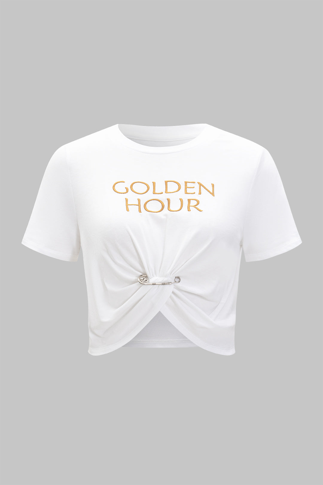 Natiné - T-shirt z Metalicznymi Zdobieniami i Haftem