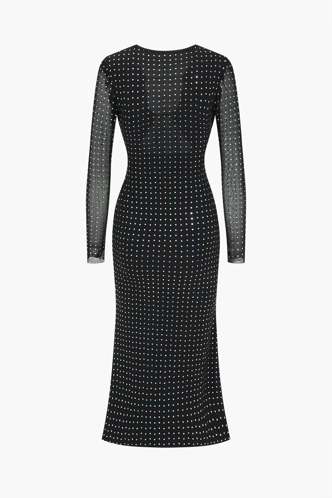 Maxikleid mit langen Ärmeln, Cutouts und Pailletten
