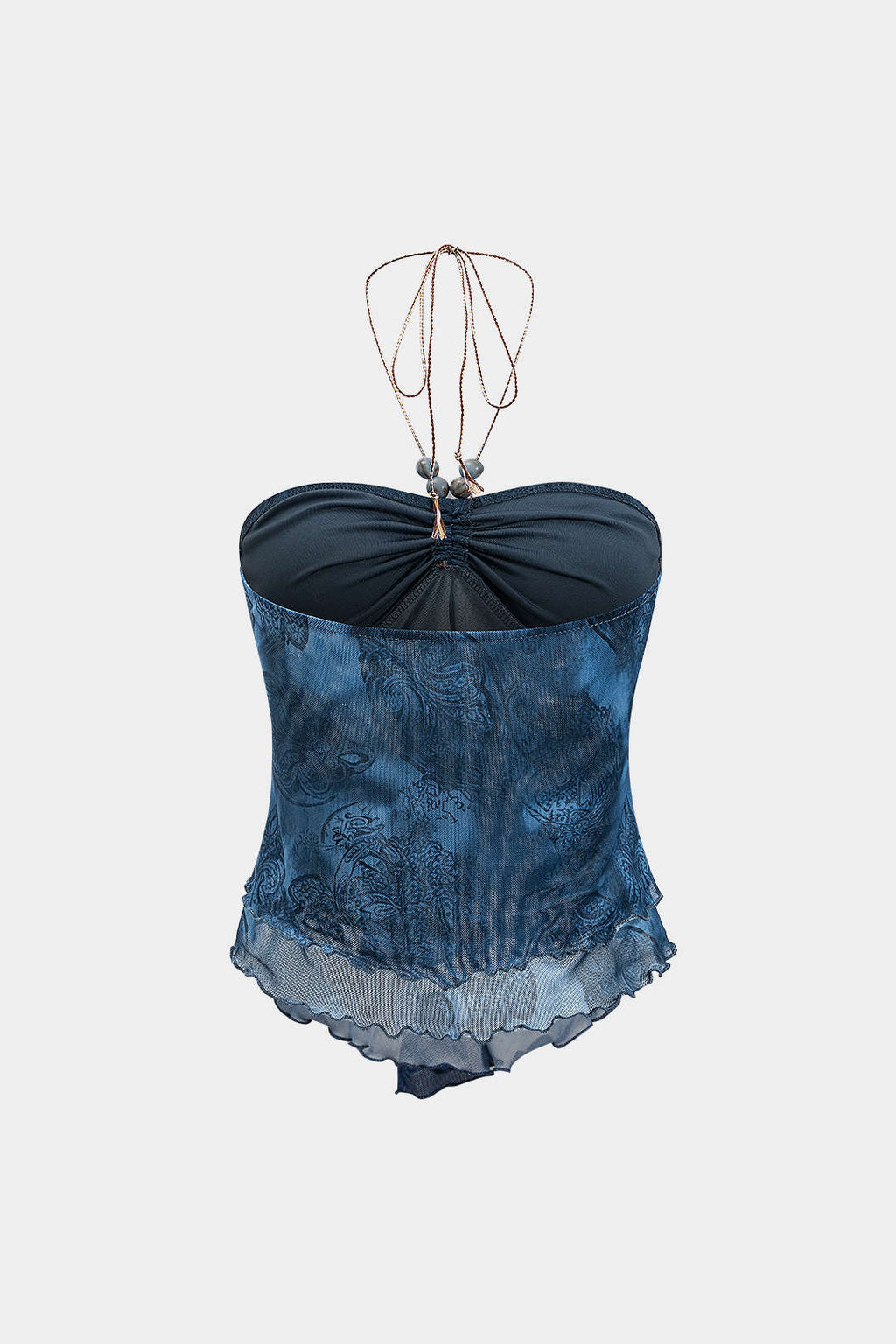 Natiné — Top z koralikami i marszczeniem w wzór tie-dye