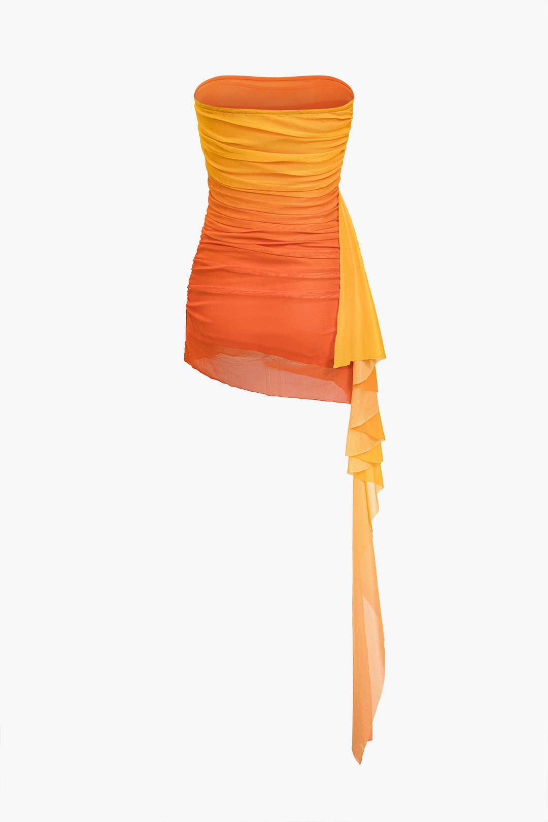 Mini Sukienka z Falbanami w Ombre