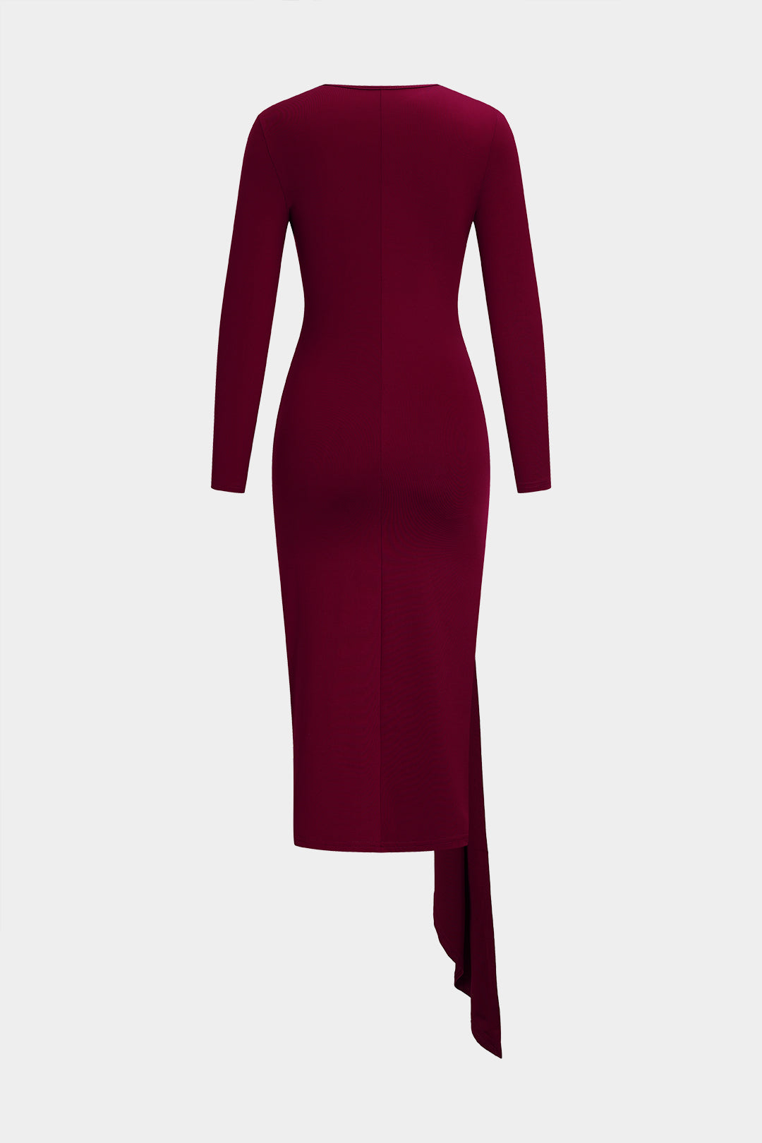 Lace Front Midi Dress with Long Sleeves