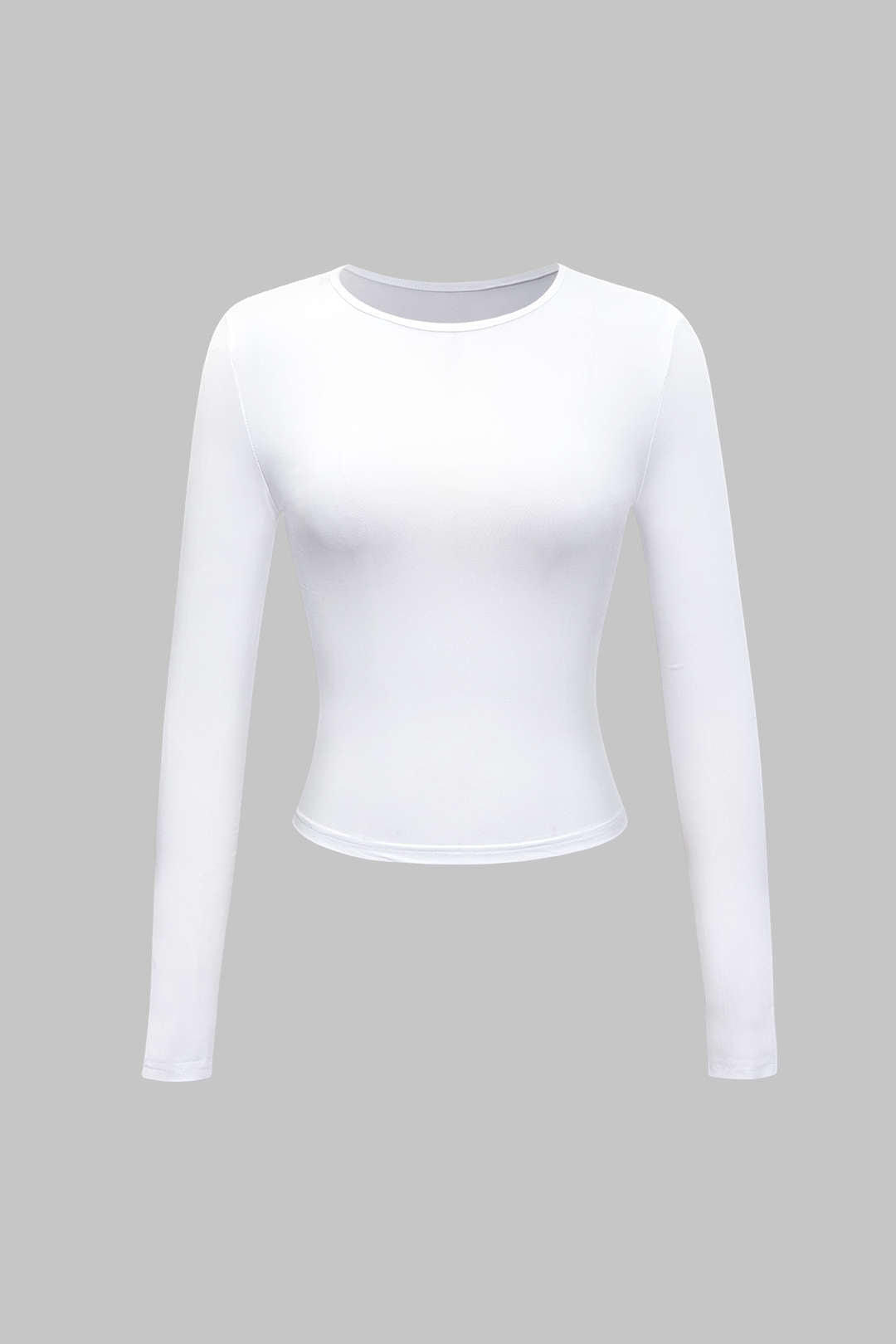 Natiné - Gładki T-shirt z Długim Rękawem