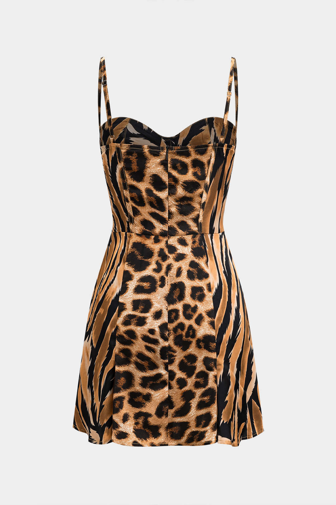 Natiné - Mini sukienka z satyny w leopardzi wzór