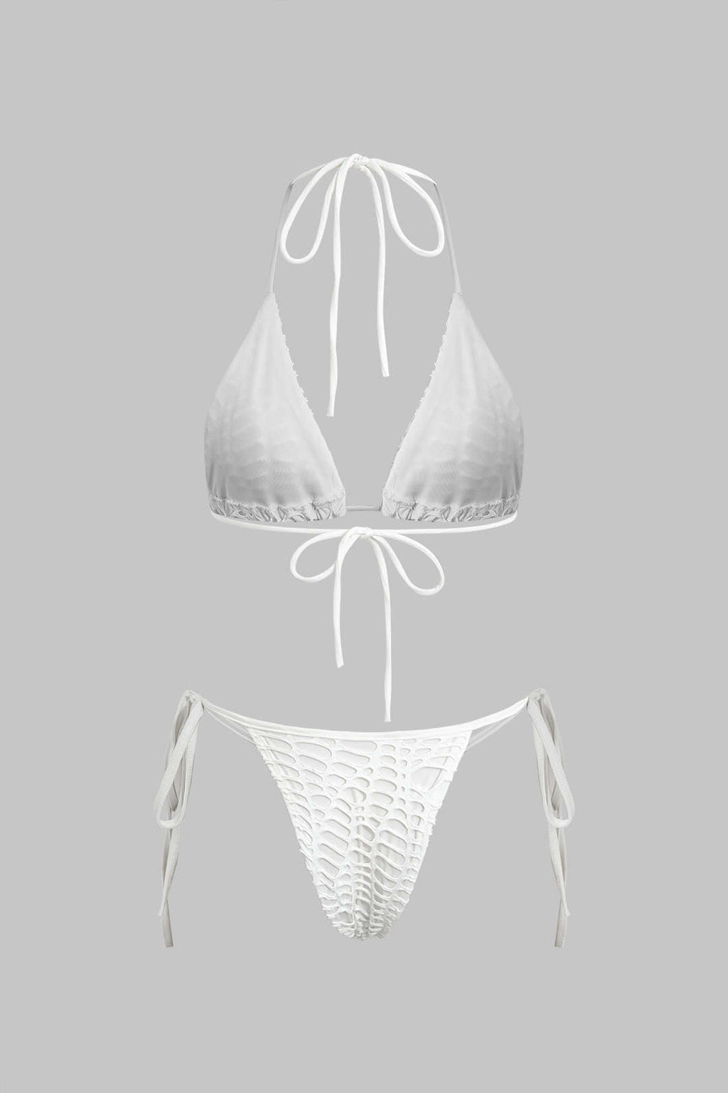 Natiné - Teksturowane Bikini z Wiązaniem na Szyi i Dzianina