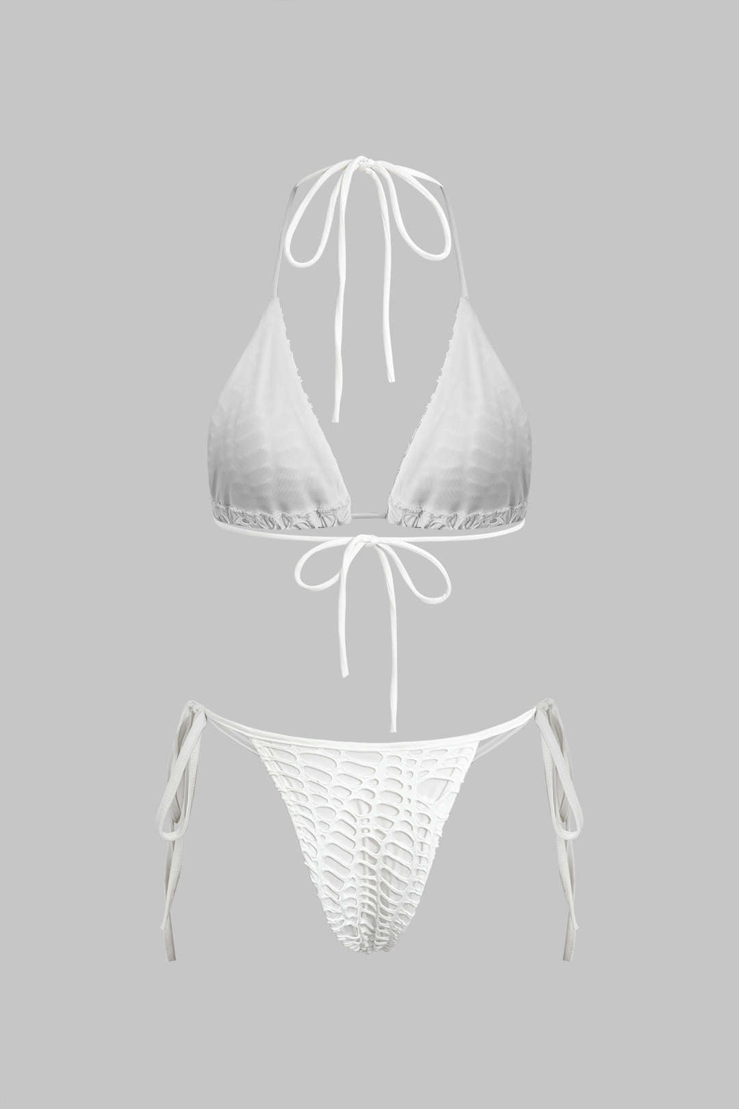 Natiné - Teksturowane Bikini z Wiązaniem na Szyi i Dzianina