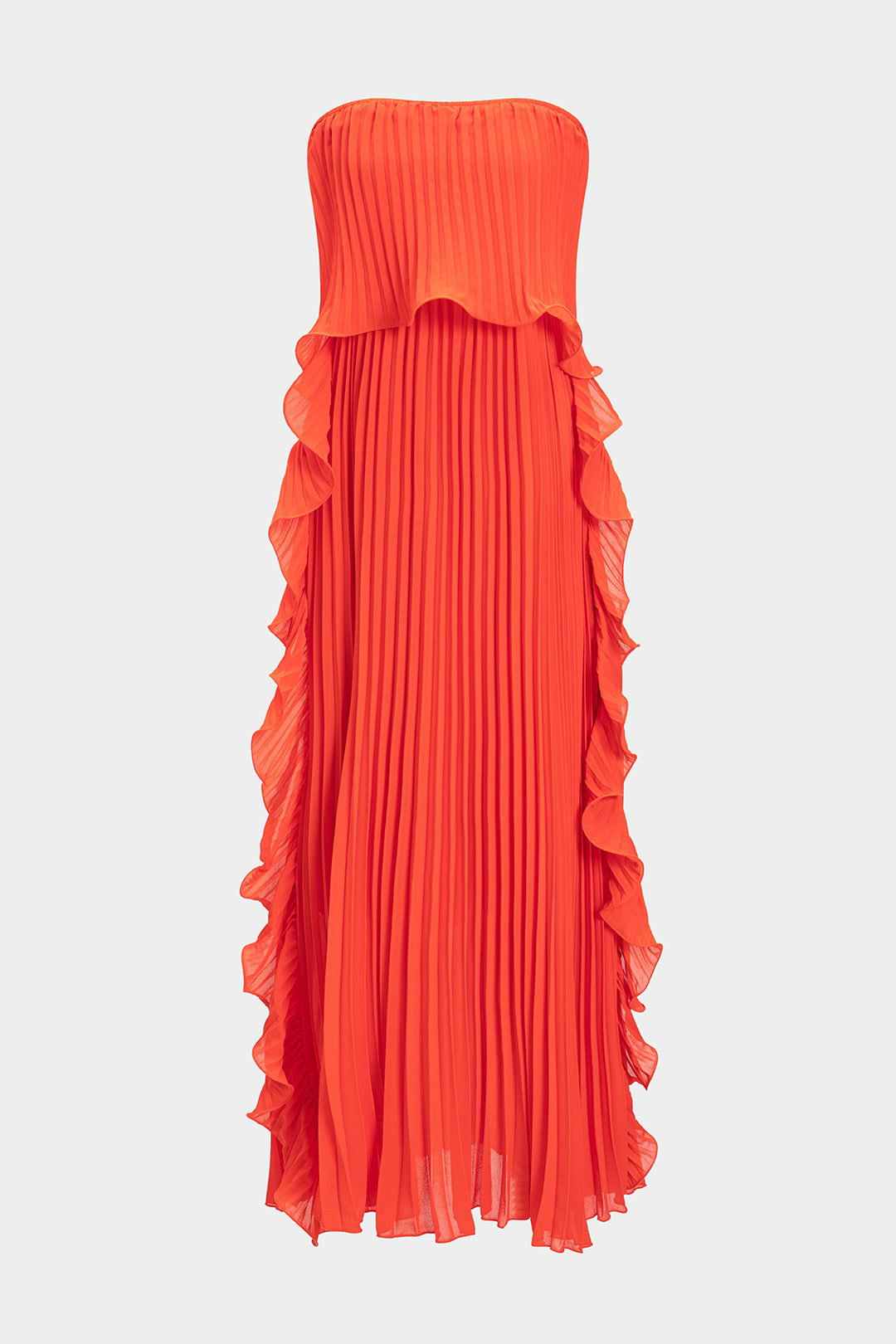 Maxikleid mit Falten und trägerlos