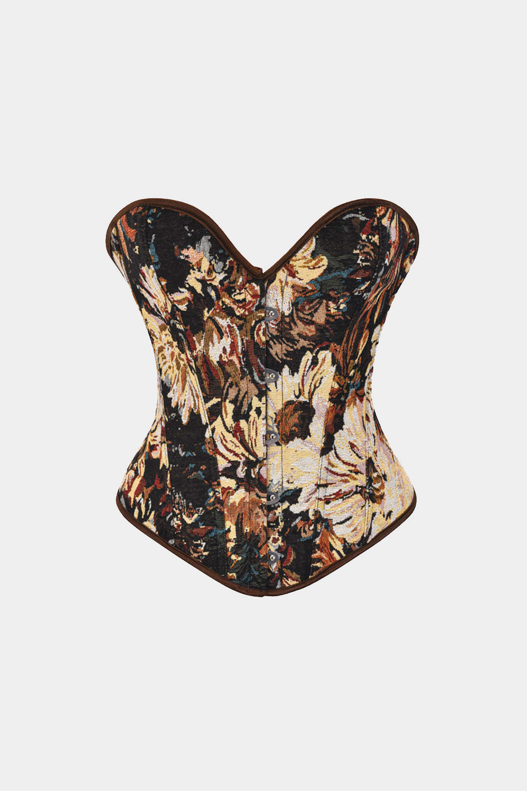 Natiné — Abstrakcyjny print, gorsetowy top ze splecionym krawatem